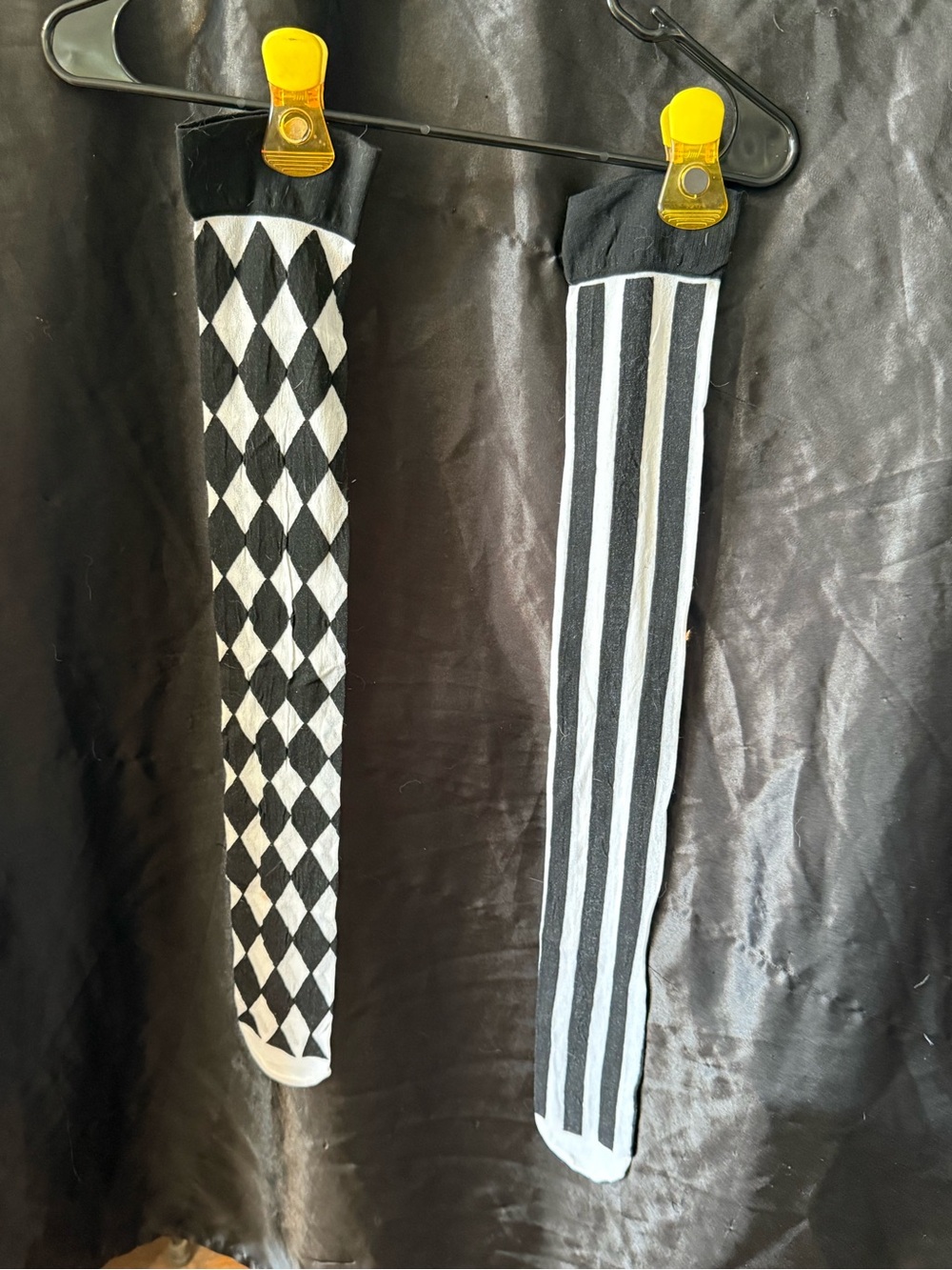 Black & White Patterned Womens Knee-High Socks